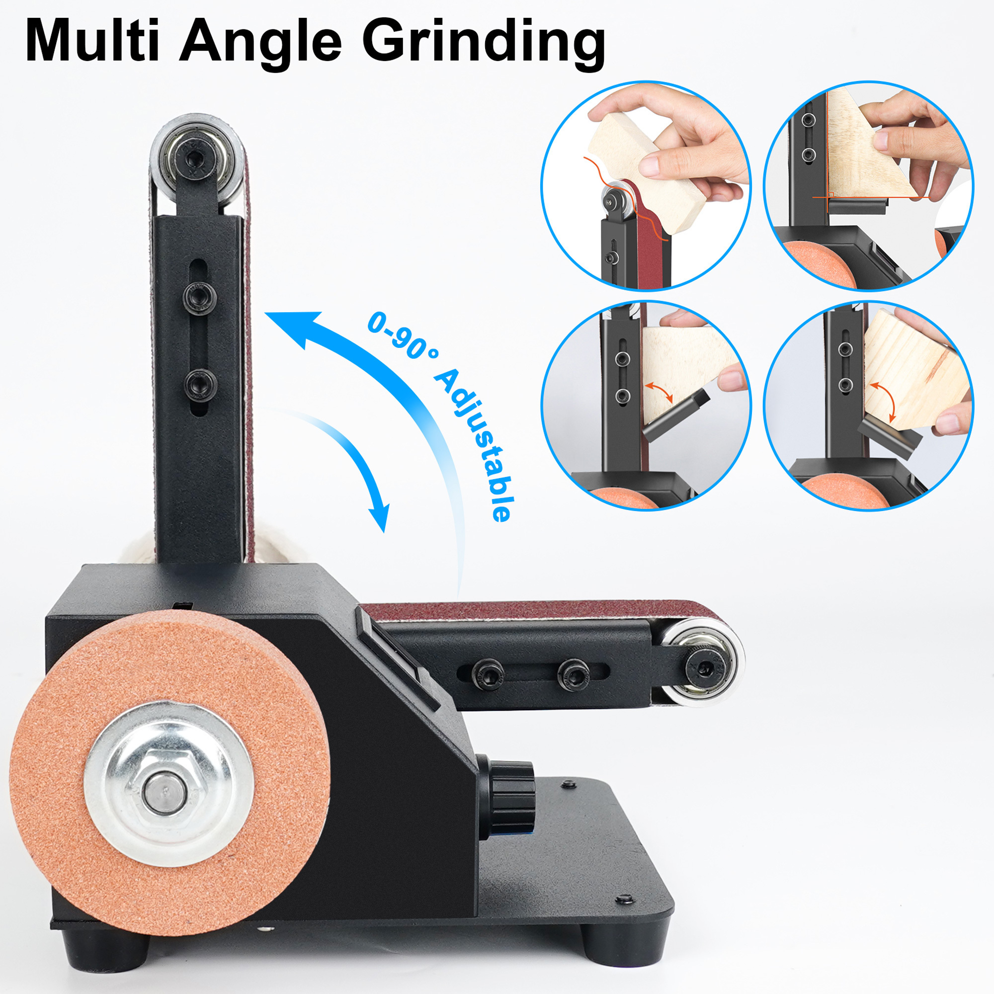 China Manufacturer 10000r/min 350W Sander Machinery DIY Hand Electric Belt Sanding Polishing Grinding Sander For Wood Working