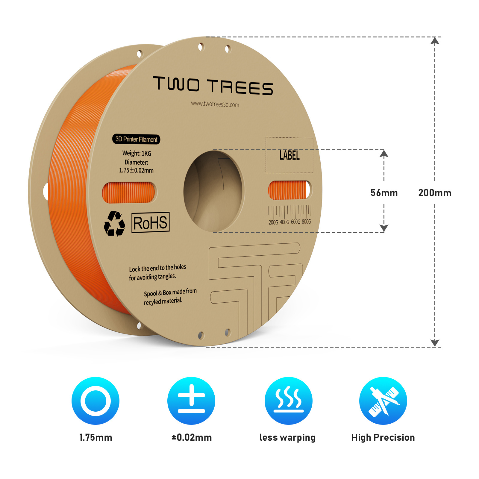 3d Filament 1.75mm/2.85mm/3mm 1kg/3kg/5kg Pla+/abs/petg/silk Pla/pa/pc/nylon/pa-cf 3d Printer Filament