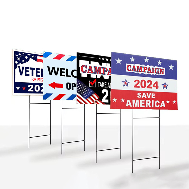 USA Promotional Palestine Yard Sign Election Campaign Corrugated Double Side Uv Printing Waterproof 18x24inch Lawn Yard Signs