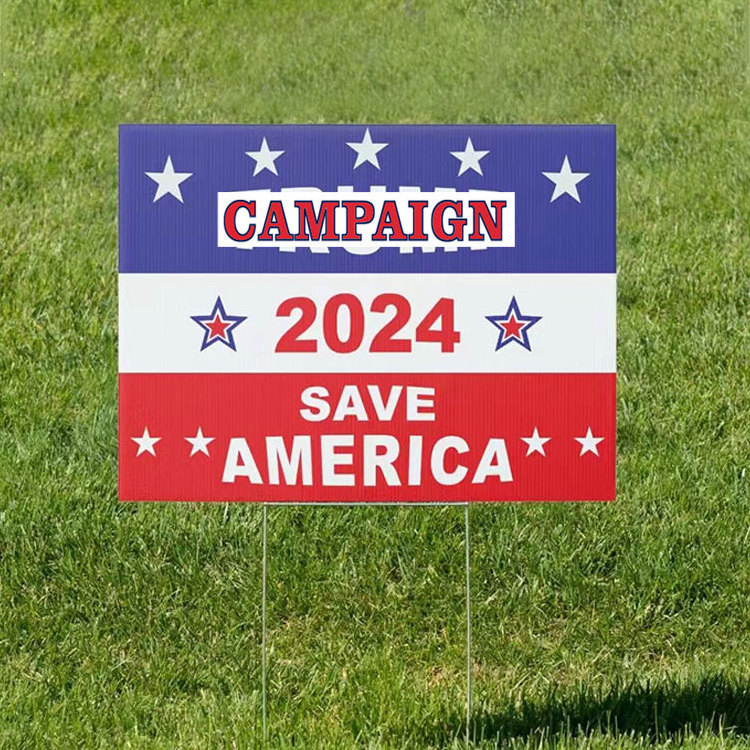 USA Promotional Palestine Yard Sign Election Campaign Corrugated Double Side Uv Printing Waterproof 18x24inch Lawn Yard Signs