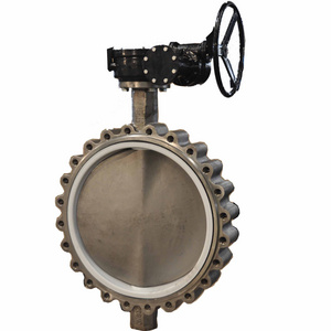 DN50-600 Lug Type Butterfly valve worm Gear box operator Stainless Steel valve  Butterfly Valve with thread holes