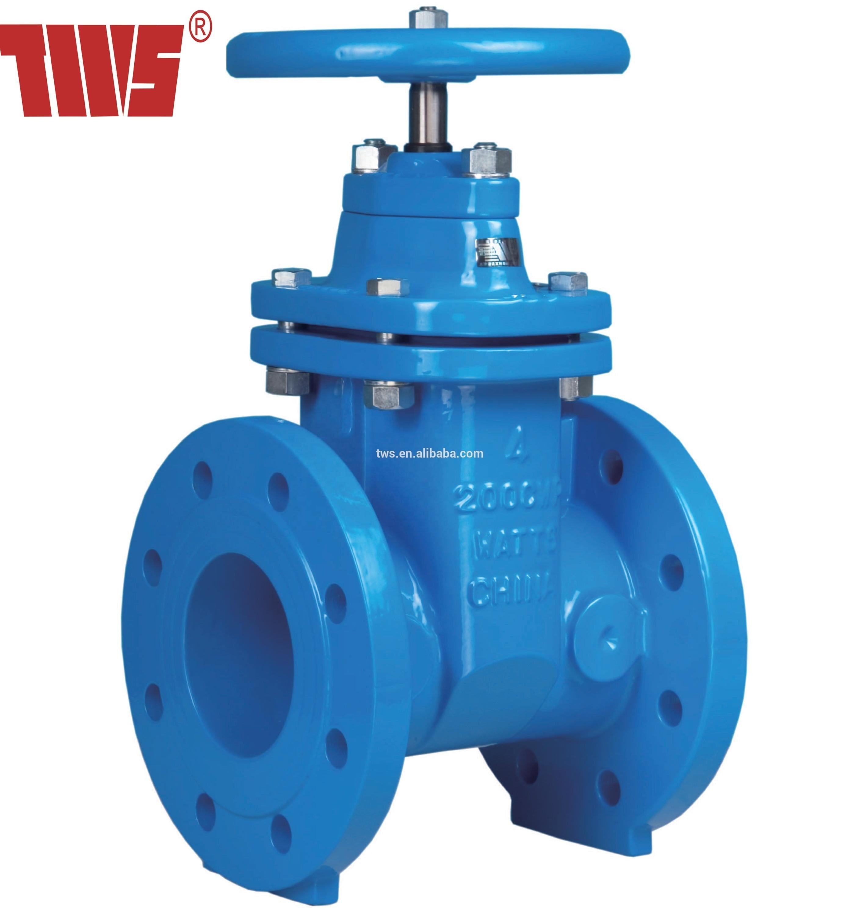 Resilient Seated Gate Valve Water TWS Standard Flanged Manual Slide Gate Valve DN100 Ductile Iron EPDM General Gas Water Oil AZ