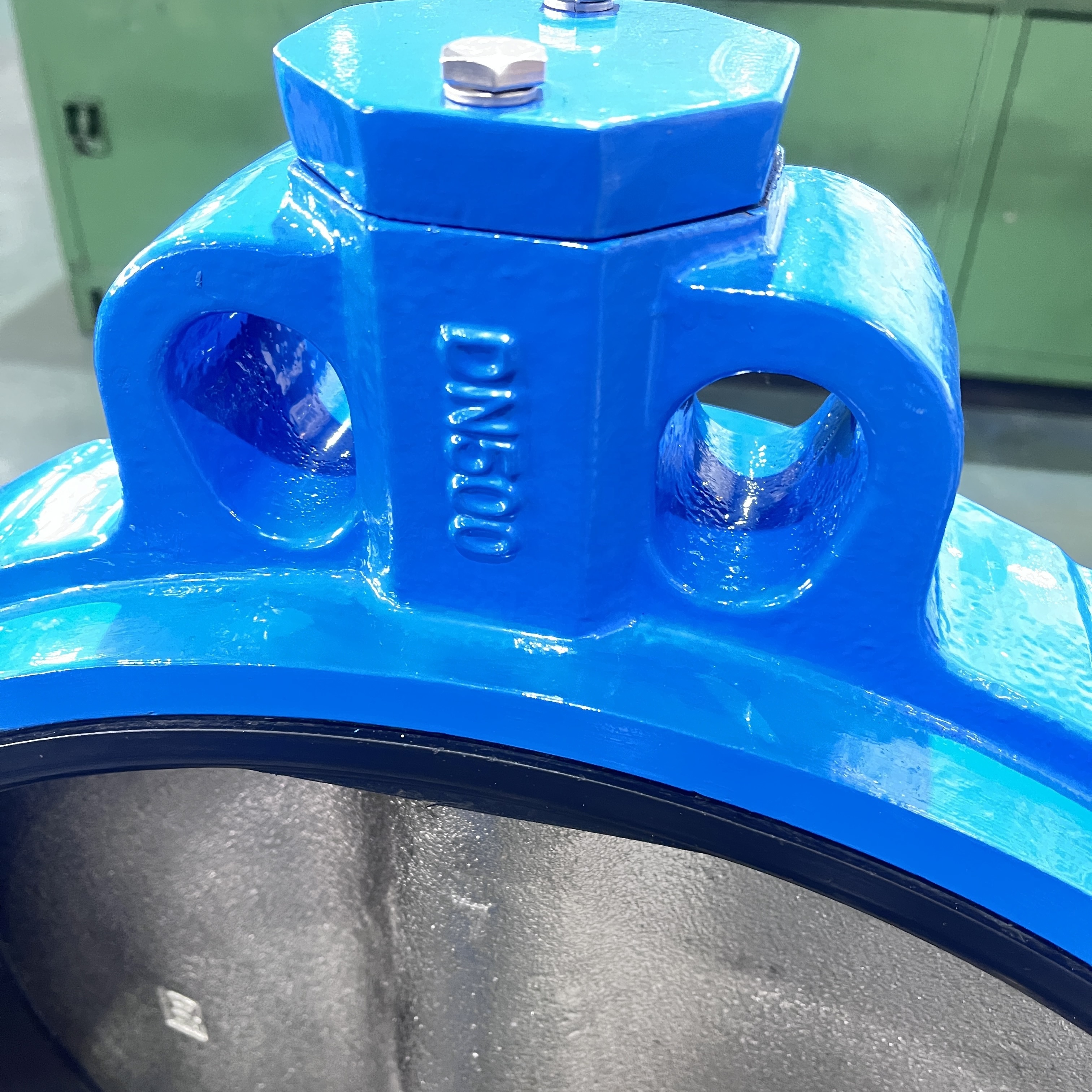 DN500 Ductile Iron Wafer Center-lined Butterfly Valve Ductile Iron Disc EPDM Seat SS420 Stem Worm Gear Operation