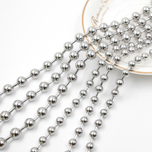 Customized 10mm two-color stainless steel ball chain for hotel curtain decoration electroplated metal bead chain