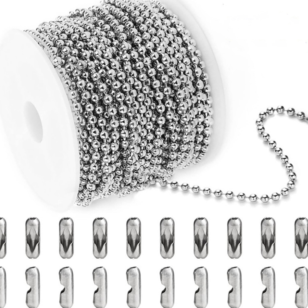 Customizable 2.4mm to 10mm ball  chain stainless steel ball chain stainless steel metal bead chain