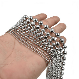 Customized 304 Stainless Steel Metal Ball Chain 1.5mm 8.0mm Bead Necklace Curtain Chain DIY Accessories