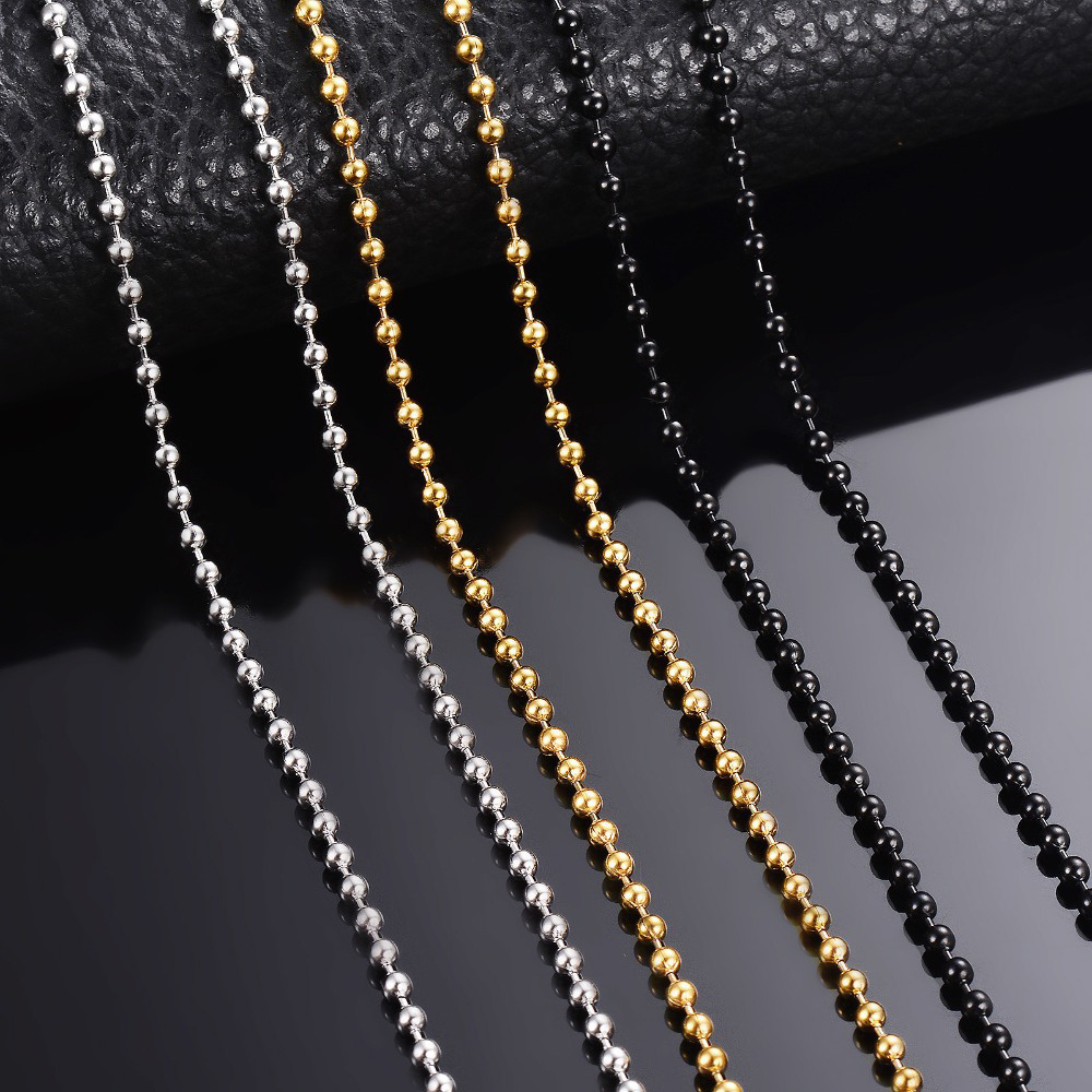 Customized 304 Stainless Steel Metal Ball Chain 1.5mm 8.0mm Bead Necklace Curtain Chain DIY Accessories