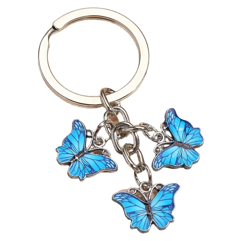 Wholesale Free Sample Customizable Butterfly Shape 3D Girl Metal Keychain