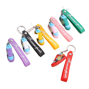 Rubber PVC Plastic Cute Basketball 3D Mini Shoes Key ring Sets Sneaker Keychain with box