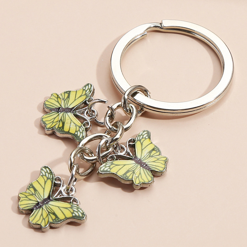 Wholesale Free Sample Customizable Butterfly Shape 3D Girl Metal Keychain