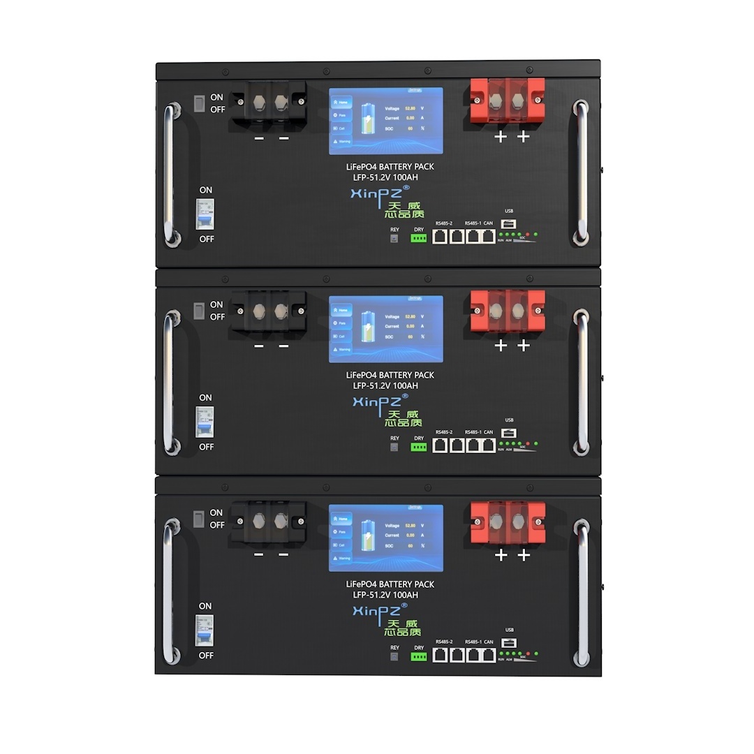 48v100ah rack mounted energy storage battery pack 6000 deep cycle Bms with touch screen display battery pack 51.2v 5kwh