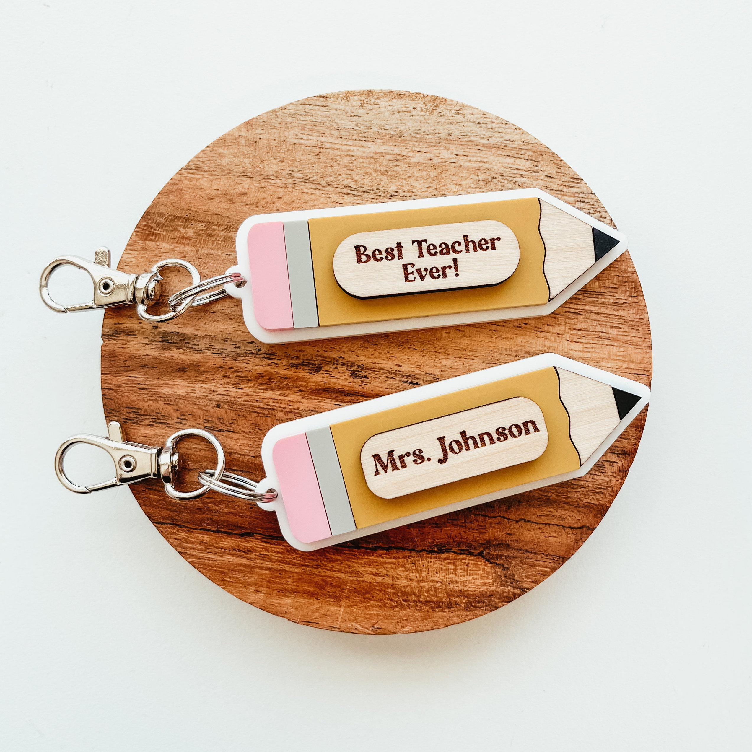 Customized personalized pencil keychain 3D teacher keychain teacher name keychain teacher gift