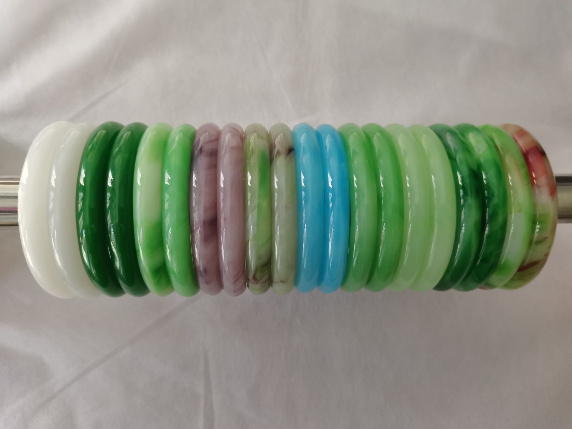 Wholesale glass made jade bracelet jade agate round bar bracelet for women