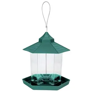 Hot-selling Garden Gazebo Hanging Wild Bird Feeder with Hang Rope, Outdoor Pet Bird Feeding House Type Bird Feeder from factory