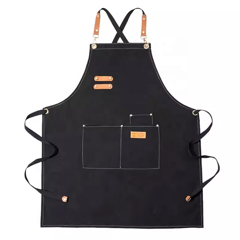 Fashion Japanese High quality adjustable black cotton canvas craftsman Tools Work Florist Garden Fashion custom LOGO apron