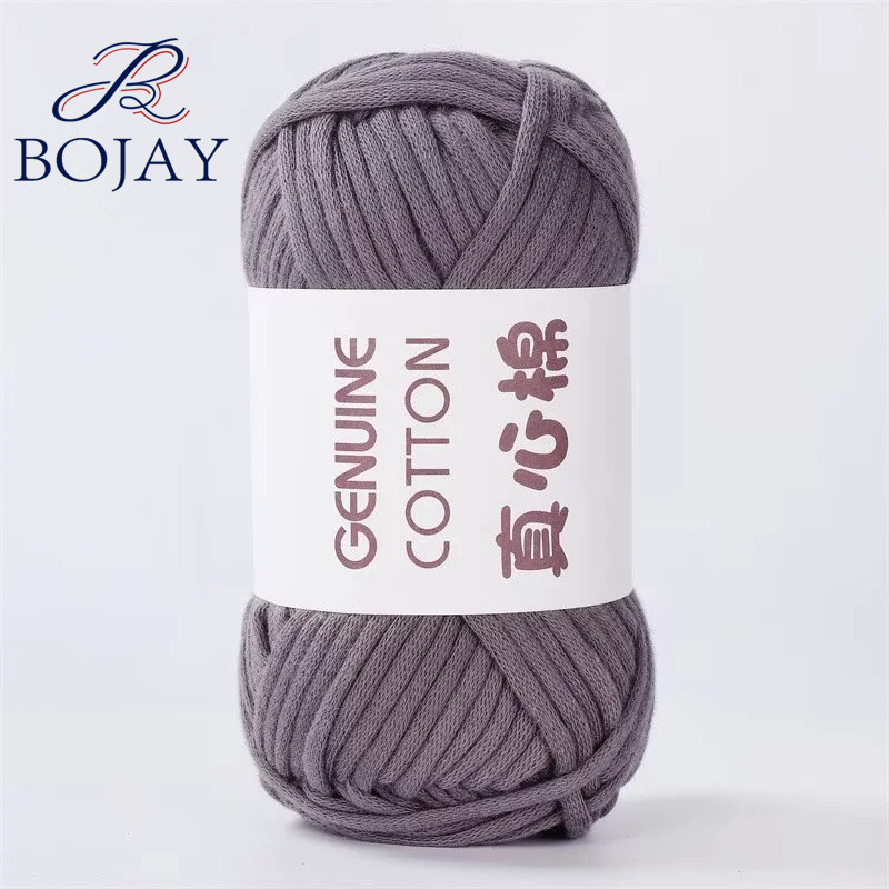 Bojay New Yarn for Crochet, 68% Cotton 32% Nylon Hand Woven DIY Yarn, Braid Tube yarn