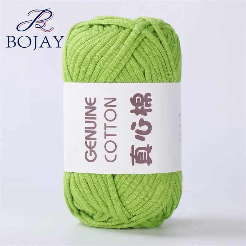 Bojay New Yarn for Crochet, 68% Cotton 32% Nylon Hand Woven DIY Yarn, Braid Tube yarn