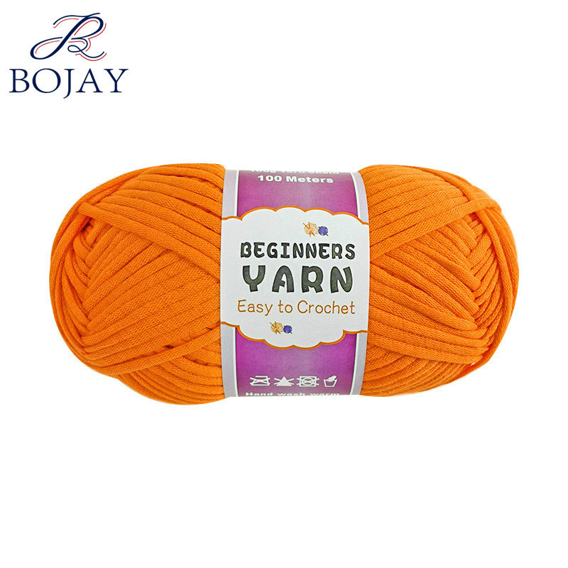 Bojay 75% Cotton 25% Nylon Blend Multi Color Chunky Crochet Yarn Knitting Tube Braid Ball Yarn