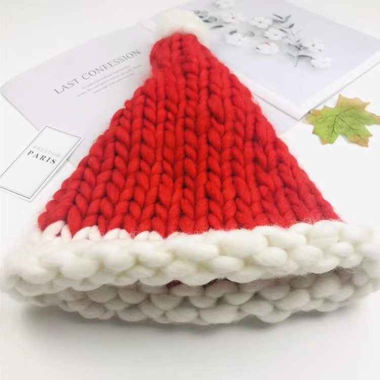 Christmas High Quality Yarns Knitted Santa Hats Snowman Holiday Gifts Size L For Adult Pets Dog Christmas Party Hats