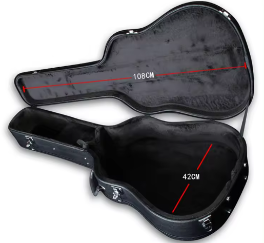 36'' 39'' 41'' inch black classic acoustic guitar leather hard case wholesale