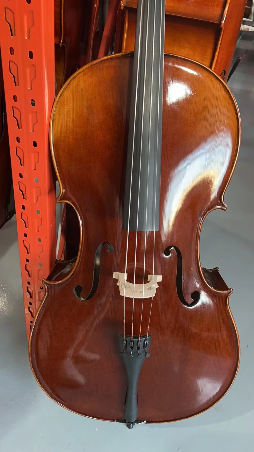 Coffee color flame maple cello tiger pattern professional wood cello 4/4 wholesale cello