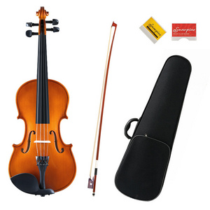 Factory plywood gloss student violon color beginner violin full size outfit 4/4 wholesale