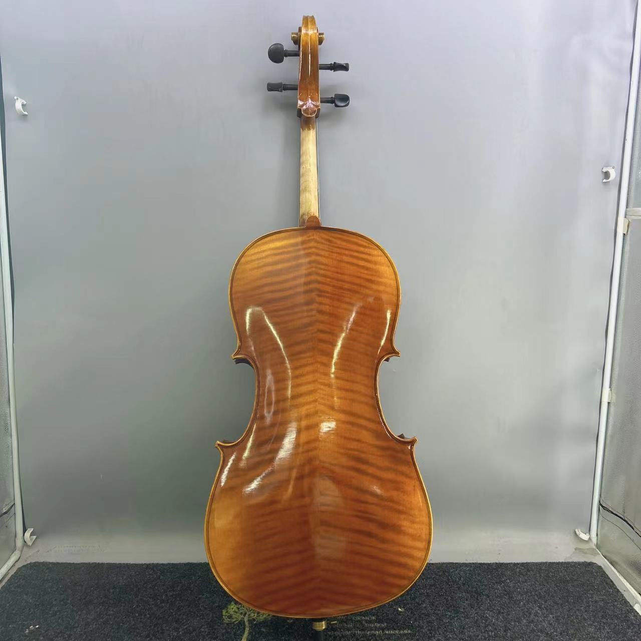 4/4 gloss student flame maple cello instrument tiger pattern spruce professional cello wholesale