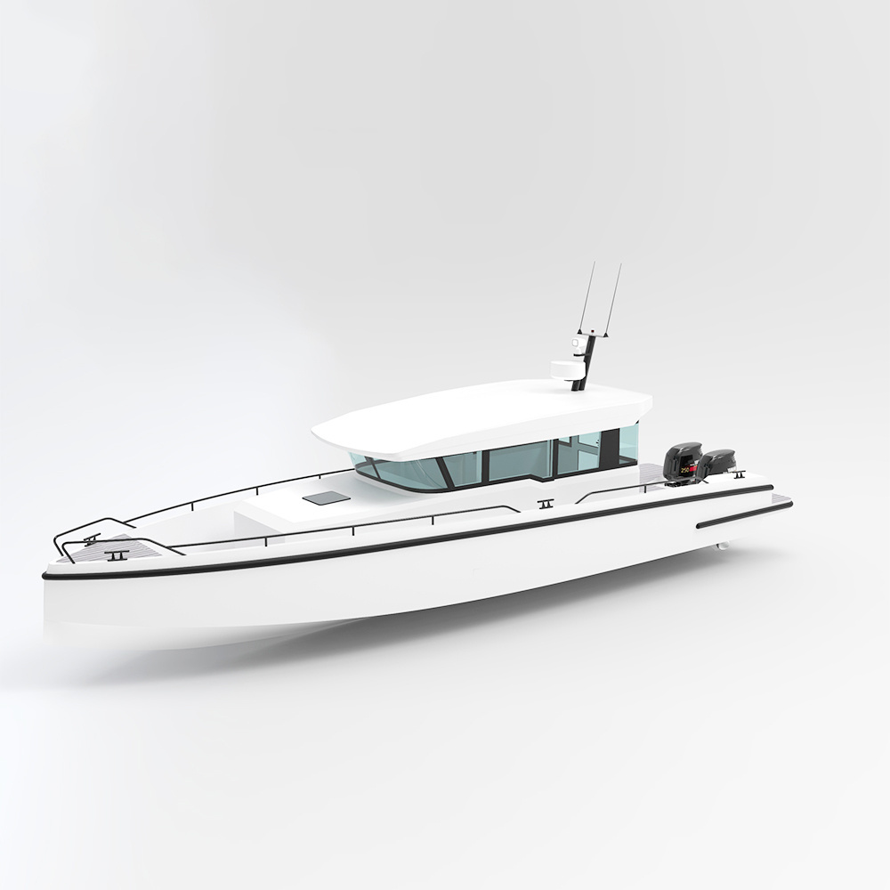 CE certificated Aluminium Axe Bow Boat 12m aluminum Cabin Cruiser Marine fishing boat for sale