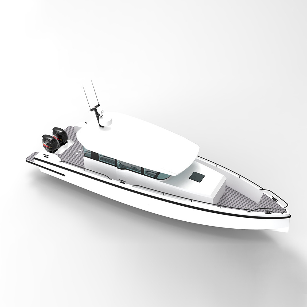 CE certificated Aluminium Axe Bow Boat 12m aluminum Cabin Cruiser Marine fishing boat for sale