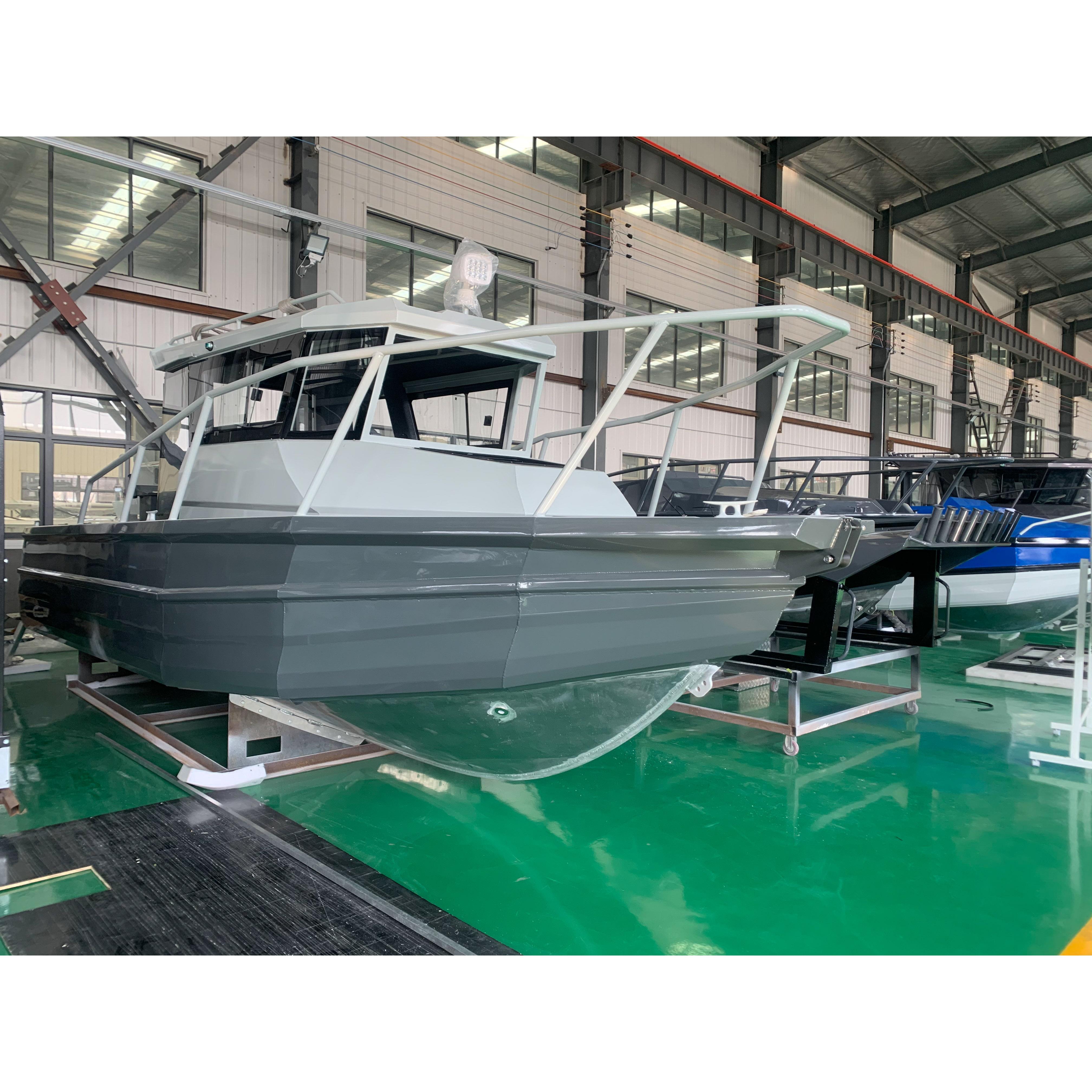 Deep Sea Ocean Boat CE certificated Easy craft 7.5m 25ft aluminum ultra Cabin Cruiser Marine fishing boat aluminium Pontoon Boat