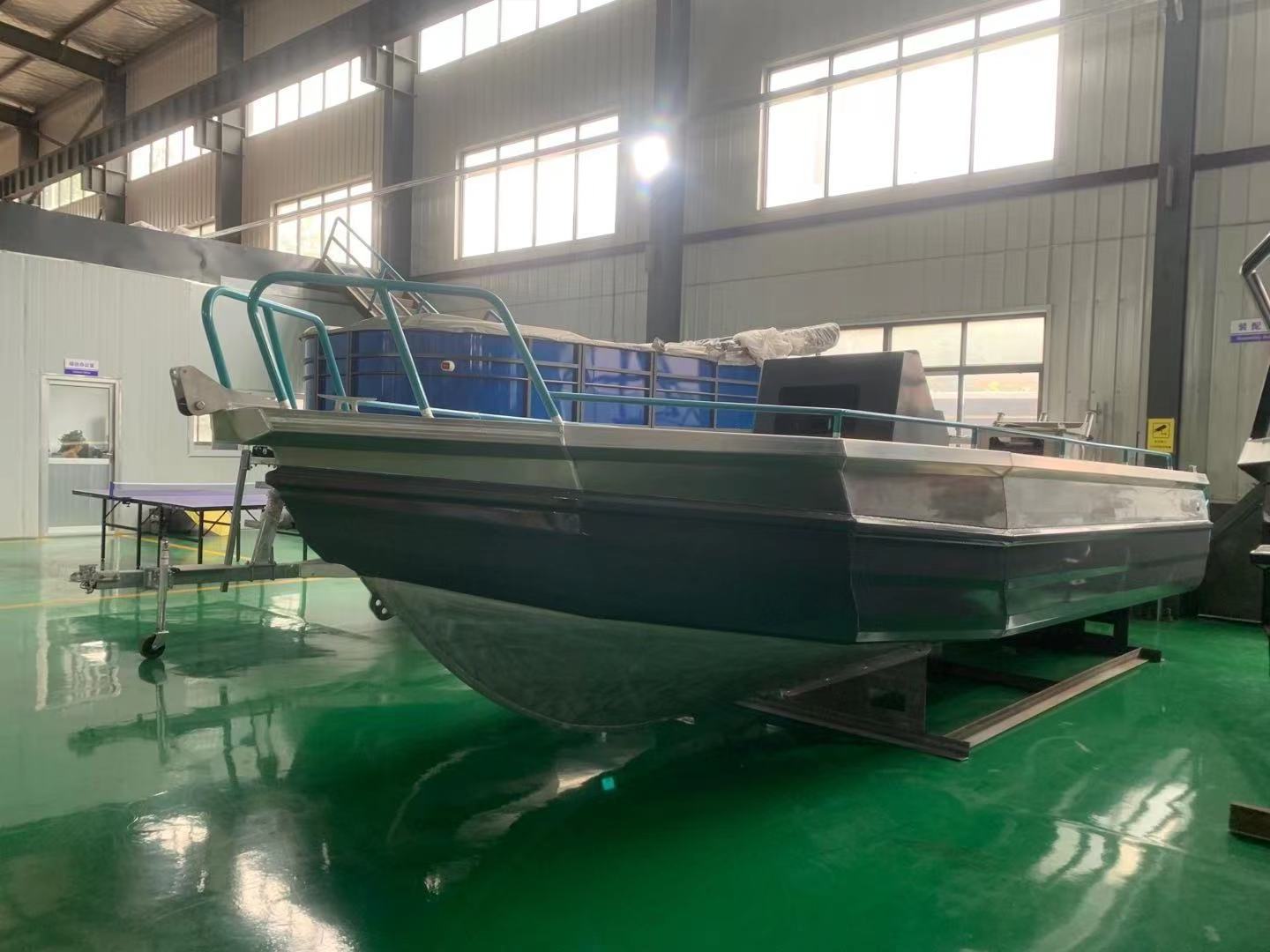 CE certificated Easy craft 7.5m 25ft  center console aluminum fishing boat aluminium Pontoon Boat