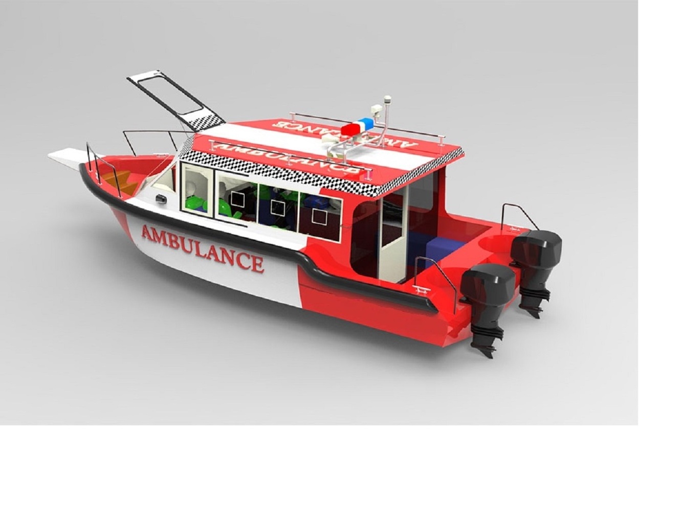 26ft 8m aluminum water rescue boat hospital ambulance boat for sale