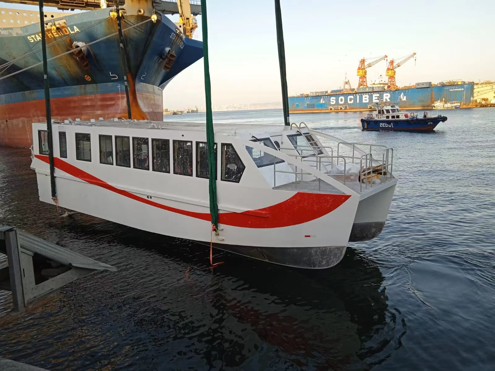 50ft 15m aluminium twin hull power catamaran water taxi speed tourist ferry passenger boat for sale