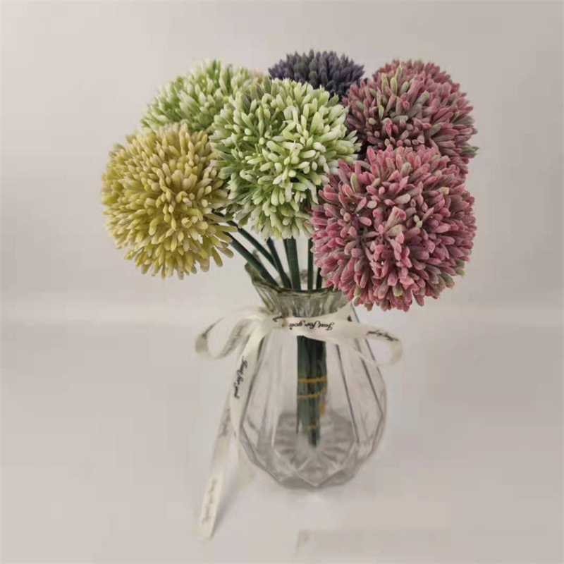 Home Decoration Single Hydrangea High-quality Artificial Flowers Vivid Silk Simulation Dandelion Grass Ball