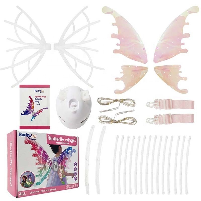 MF-L679  Light Up Fairy Wings Butterfly Princess Wings Toy Sparkling Glowing Electric Butterfly-Wings for Halloween Gift