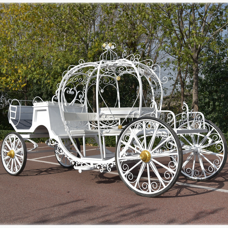 2024 Caleches Sightseeing Tourist Horse Drawn European Horse Carts Wagon Carriage Oem Wedding Electric Horse Carriage