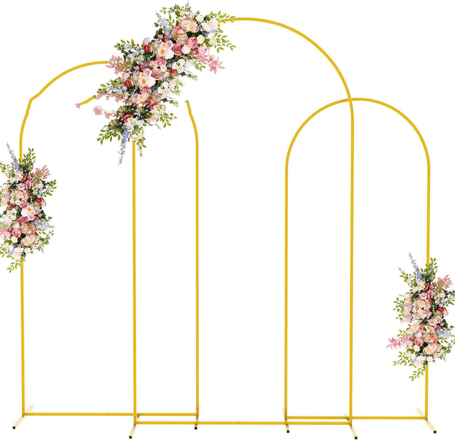 Wedding decoration Supplies Decoration 6ft 6.6ft 7.2ft Metal Arched Balloon Frame Backdrop Stand Gold Floral Wedding Arch