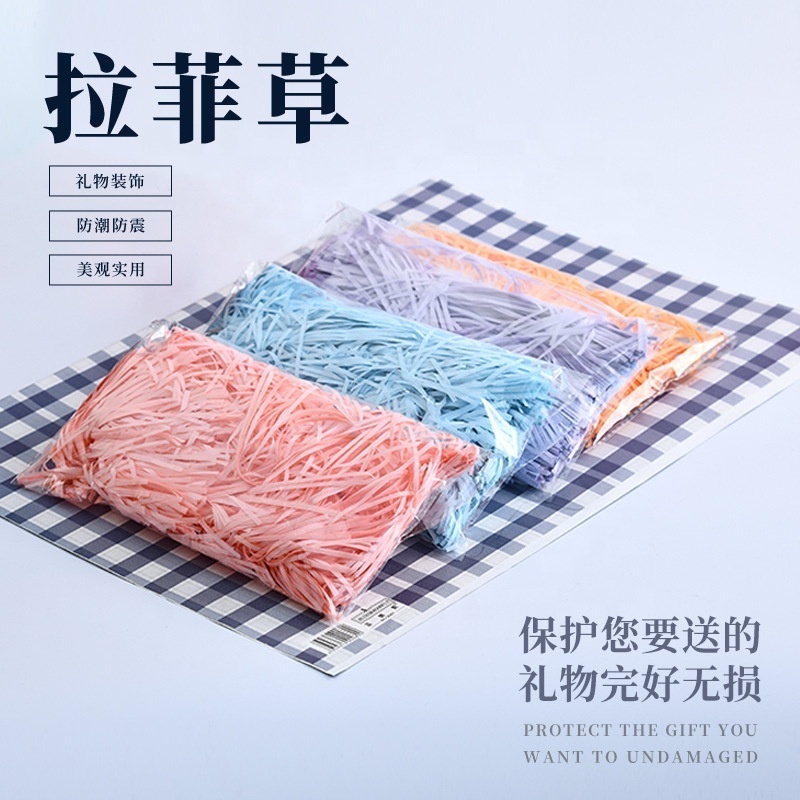 MF-L350Wholesale High Quality Shredded Paper Raffia Grass For Valentine's Day Decoration Gift Box Packing