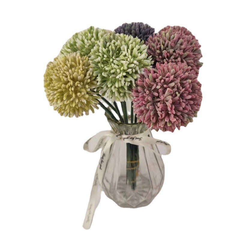 Home Decoration Single Hydrangea High-quality Artificial Flowers Vivid Silk Simulation Dandelion Grass Ball