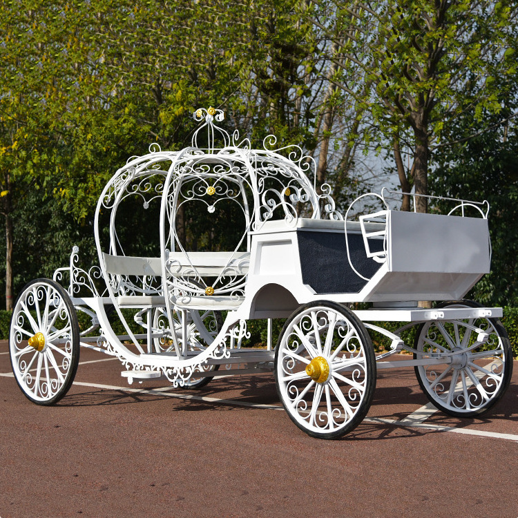 2024 Caleches Sightseeing Tourist Horse Drawn European Horse Carts Wagon Carriage Oem Wedding Electric Horse Carriage