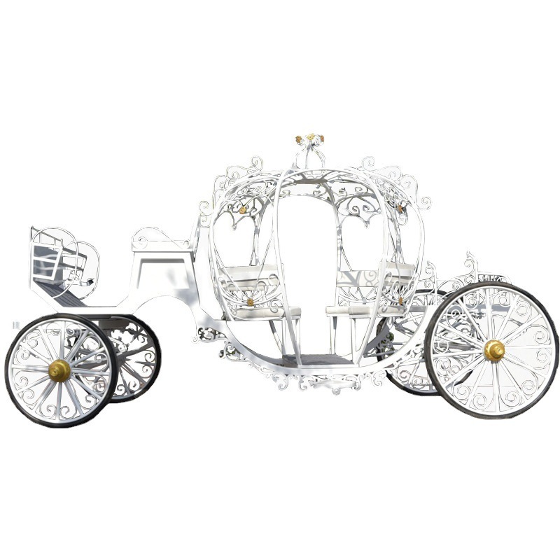 2024 Caleches Sightseeing Tourist Horse Drawn European Horse Carts Wagon Carriage Oem Wedding Electric Horse Carriage