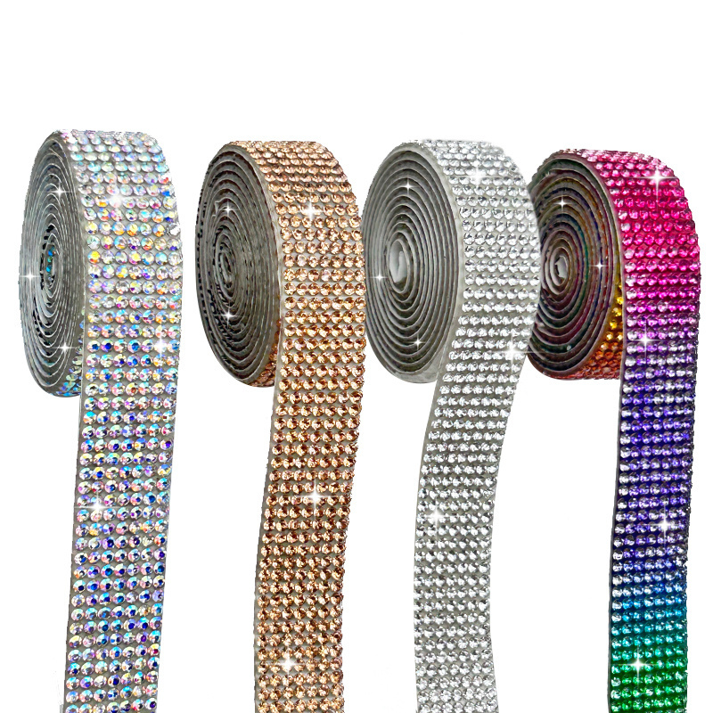 Wholesale Crystal Self Adhesive Rhinestones Strip 5yards Crystal Rhinestone Diamond Ribbon Mesh Trim For Craft