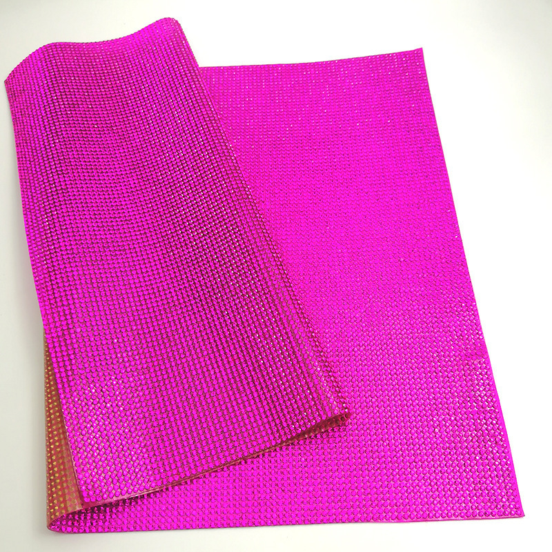 Stock 24*40cm Self adhesive Crystal Rhinestone Mesh Fabric Hot fix Diamond Rhinestones Trim Sheet Clothing Accessories