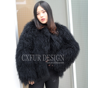 CX-G-A-27C Classic Long Hair Ladies Overcoat Mongolian Lamb Fur Jackets for Winter Women Fur Coat