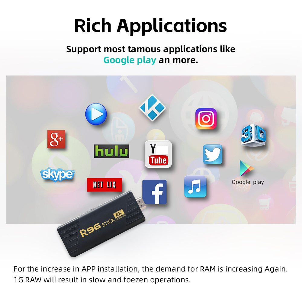 New 2023 OTA Upgrade Android 10.0 support 4k hd Support smart android TV stick smart subscription set Rockchip R96