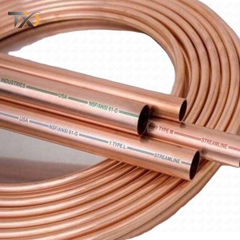 Hot Sell Customized Copper Pipe Fittings 25mm Armaflex 12.7mm Refrigerant Copper Pipe For Air Condition Ac 1/4'' 3/8''