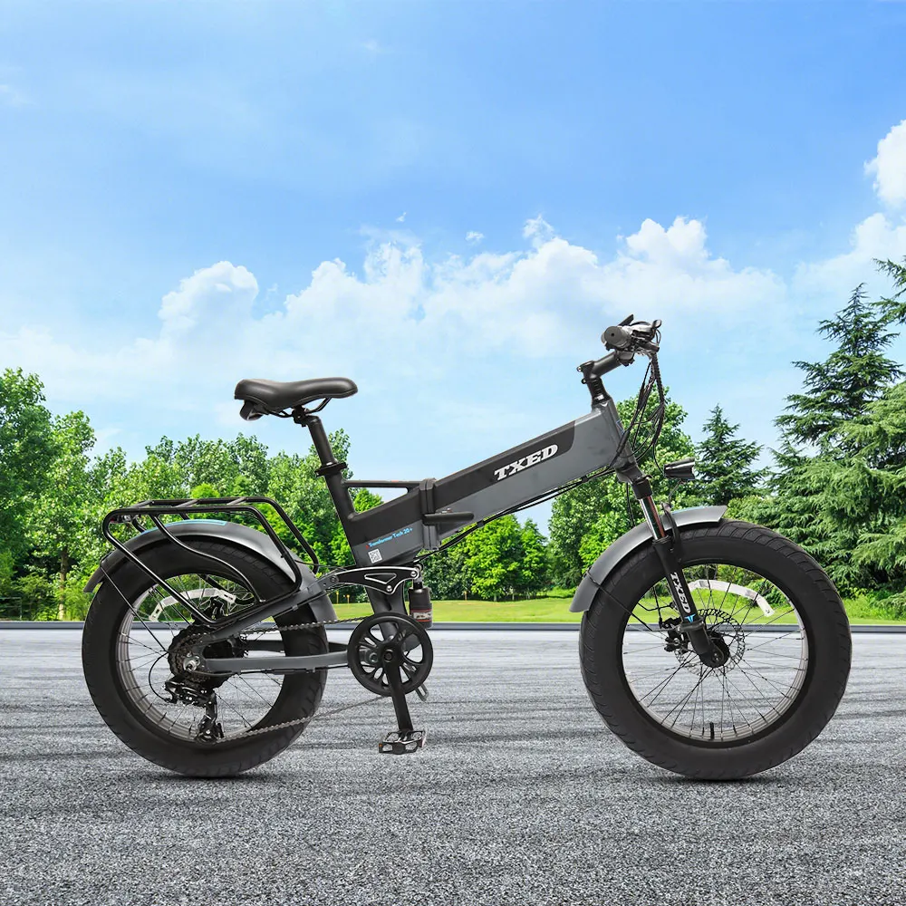 TXED hot-selling 20 inch e folding  fat snow tire 500W Motor 7Speed Mountain bicycle Electric hybrid Foldable Electric Bike