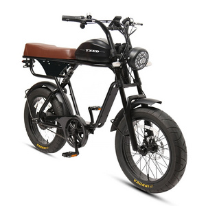 TXED 20" Fat Tire Cycle Chopper Fat Bike 48V/500W rear hub motor single speed fat snow cycle scrambler bike