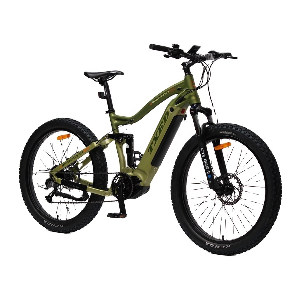 TXED e bicycle for adult 250W ebike fat tire full suspension mtb e-bike 27.5 inch fat tire electric mountain bike