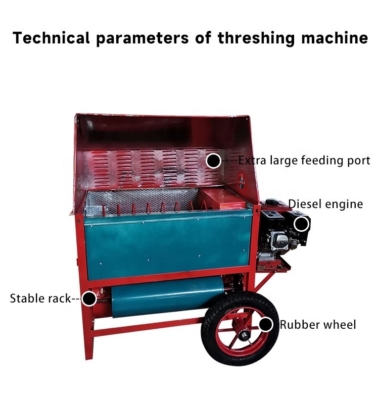 tingxiang rice mini wheat thresher Diesel engine Small Threshing Machine Grain Soybeans paddy thresher rice thresher machine